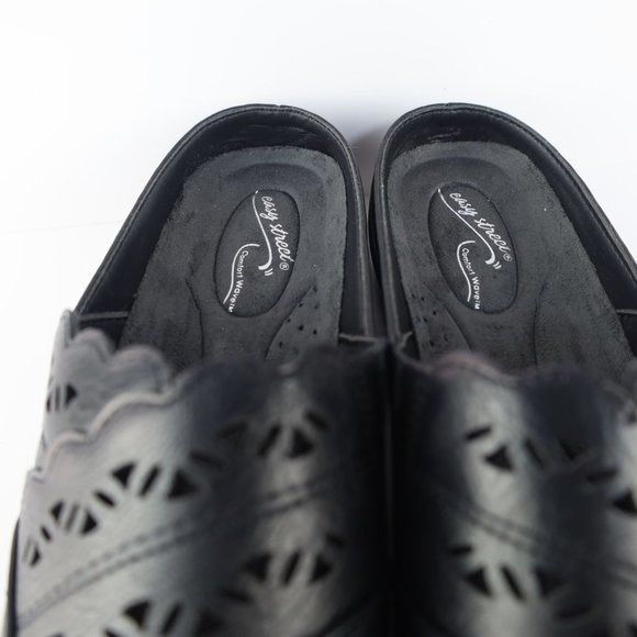 Easy Street Perforated Women Mules Black 10M- 0147 - Picture 7 of 15